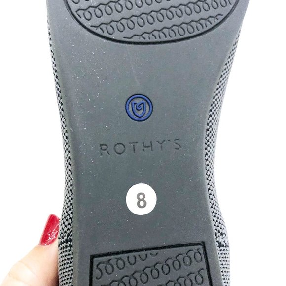 ROTHY Women's Grey Knit The Point Flats 8 - Picture 9 of 9